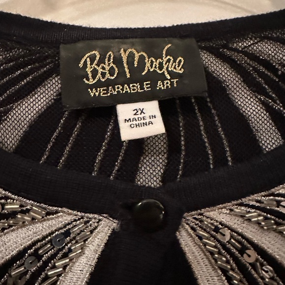 Bob Mackie Black Embellished Women's Top 2X - Picture 3 of 9